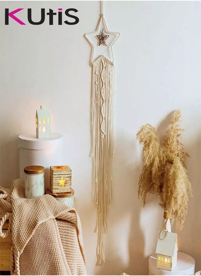 Kutis Home Handmade Braided Wall Décor with Led Light 100 cm  - Image 1