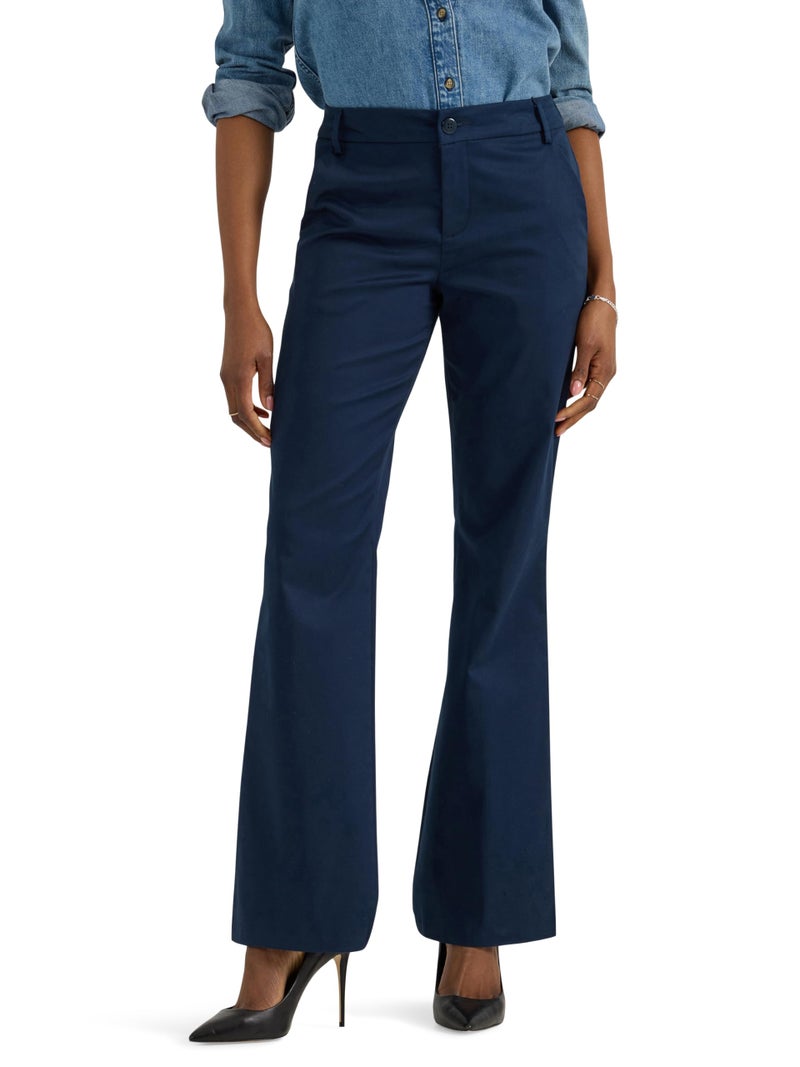 Lee Women's Wrinkle Free Mid Rise Bootcut Pant Rivet Navy 12 - Image 1