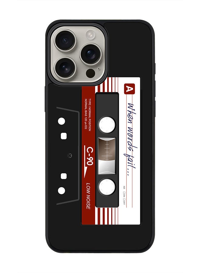 Stylizedd For iPhone 16 Pro Max Case [Compatible with MagSafe] Slim Magnetic cover Phone Case iPhone 16 Pro Max -When Words Fail (Black Tape) - Image 1