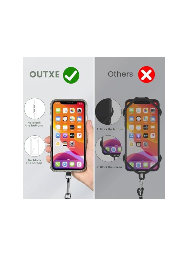 Green Tiger 2 Pcs Retractable Phone Tether Drop Stop Mobile Phone Tether for Drop and Theft Protection Universal Phone Lanyard with Carabiners for Secure for Hiking Skiing Cycling Climbing, One Size - Image 3