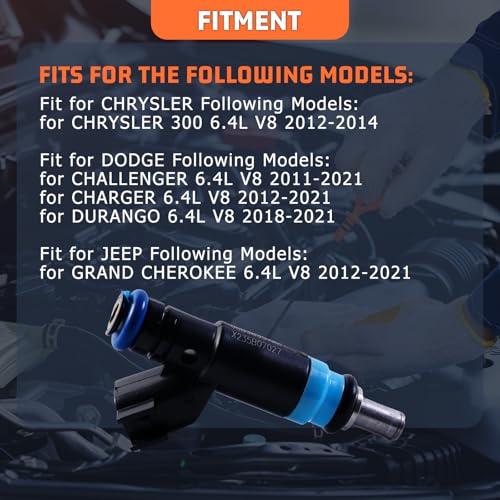 DEEGOOLY 8Pcs 05038337AB Fuel Injector Fit for Dodge Charger for Jeep Grand Cherokee 6.4L 2012-2021 Replace for FJ1148 FJ1218 RL038337AB - Image 3