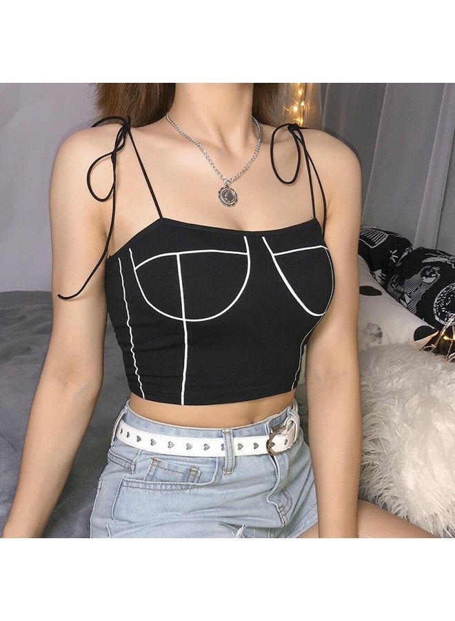 Fashion Sexy Women Sleeveless Tank Tops Bustier Cami Sleeveless T-Shirt Summer Vest Crop Top Strappy Vest  - Image 1