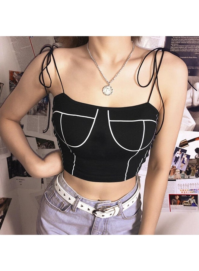 Fashion Sexy Women Sleeveless Tank Tops Bustier Cami Sleeveless T-Shirt Summer Vest Crop Top Strappy Vest  - Image 4