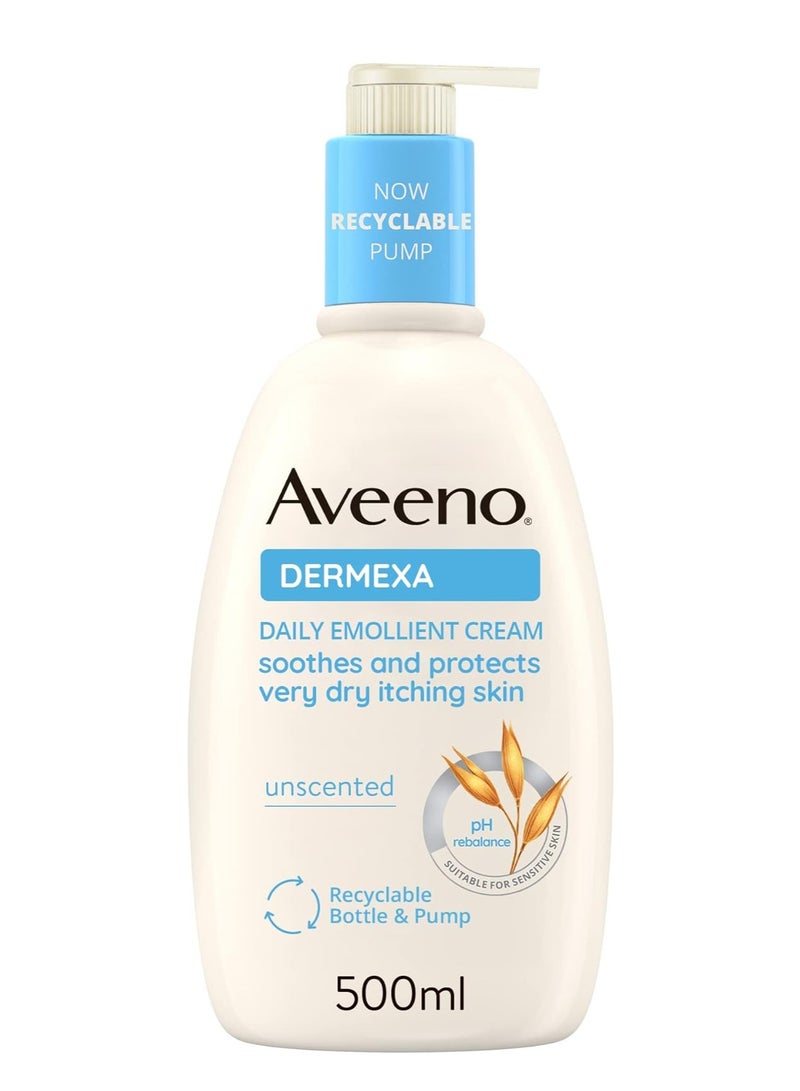 كريم ديرمكسا اليومي المطري يهدئ البشرة الجافة جدًا التي تعاني من الحكة والمعرضة للإكزيما، غير معطر، 500 مل