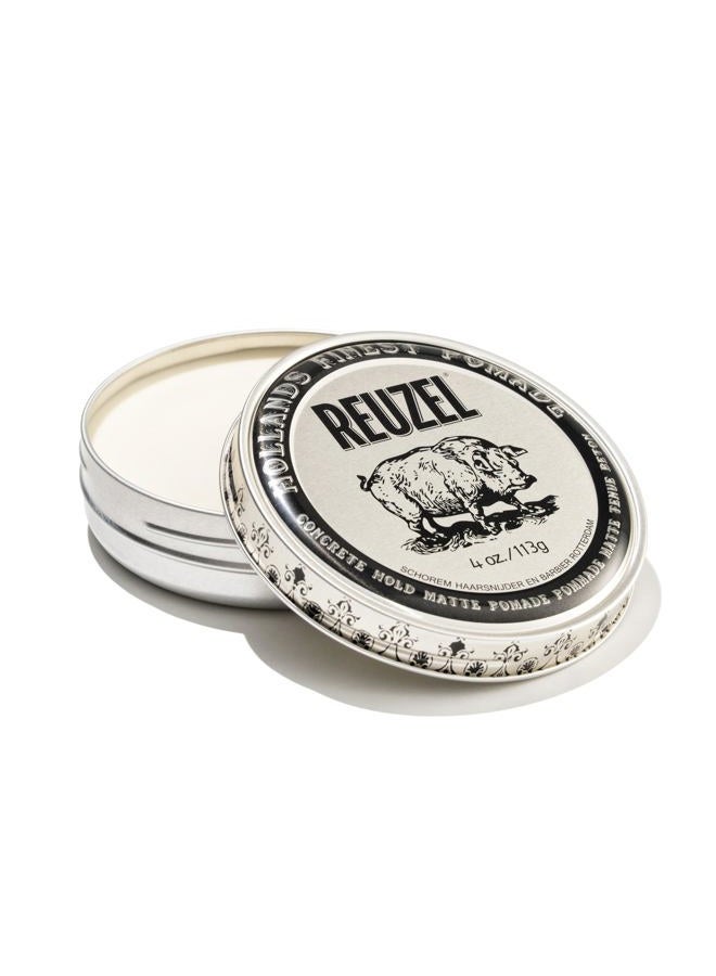 Reuzel REUZEL Concrete Matte Pomade, Strong All Day Hold, Water Soluble Styling, Matte Finish and Flake Free, Easy To Wash Out, For All Hair Types, 4 oz - Image 1