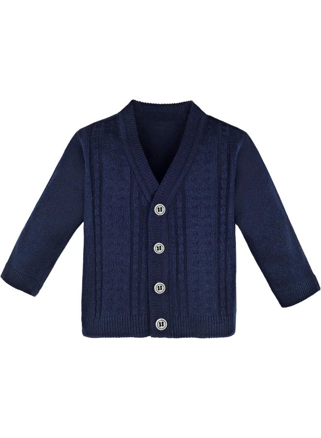Lilax Lilax Baby Boy Cable-Knit Basic Knit Cardigan Sweater  - Image 1