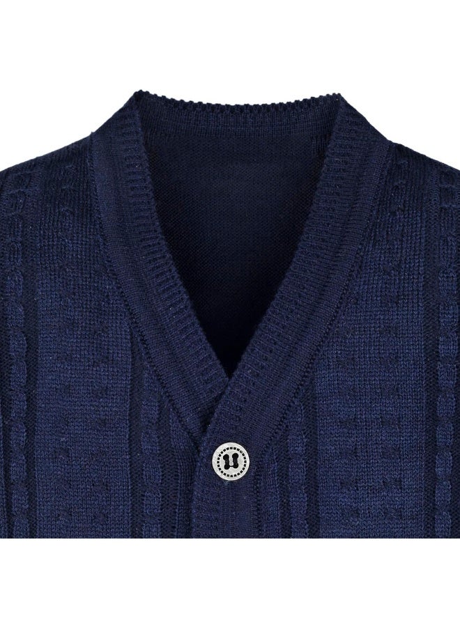 Lilax Lilax Baby Boy Cable-Knit Basic Knit Cardigan Sweater  - Image 3