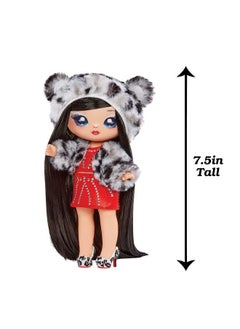 Na! Na! Na! Surprise Cozy Series Leona White 7.5" Fashion Doll Snow Leopardinspired With Black Hair 3Piece Outfit And Fuzzy Clipon Purse Poseable Great Toy Gift For Kids Ages 5 6 7 8+ Years  - Image 4