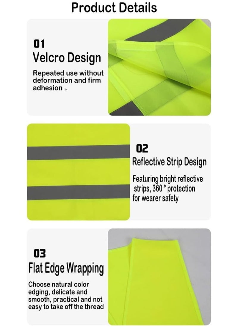 Scrolls - Reflective Safety Vest High Visibility Breathable Warning Jacket Bright Neon Color with 2 Inch Reflective Strips -Zipper Front, Size: Height 70cm x Chest 60cm (Green) Pack of 1 - Image 1
