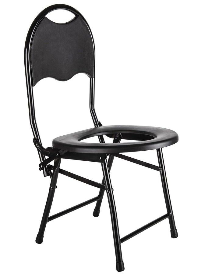 HOMESTAR Foldable Camping Toilet Chair Black  - Image 1