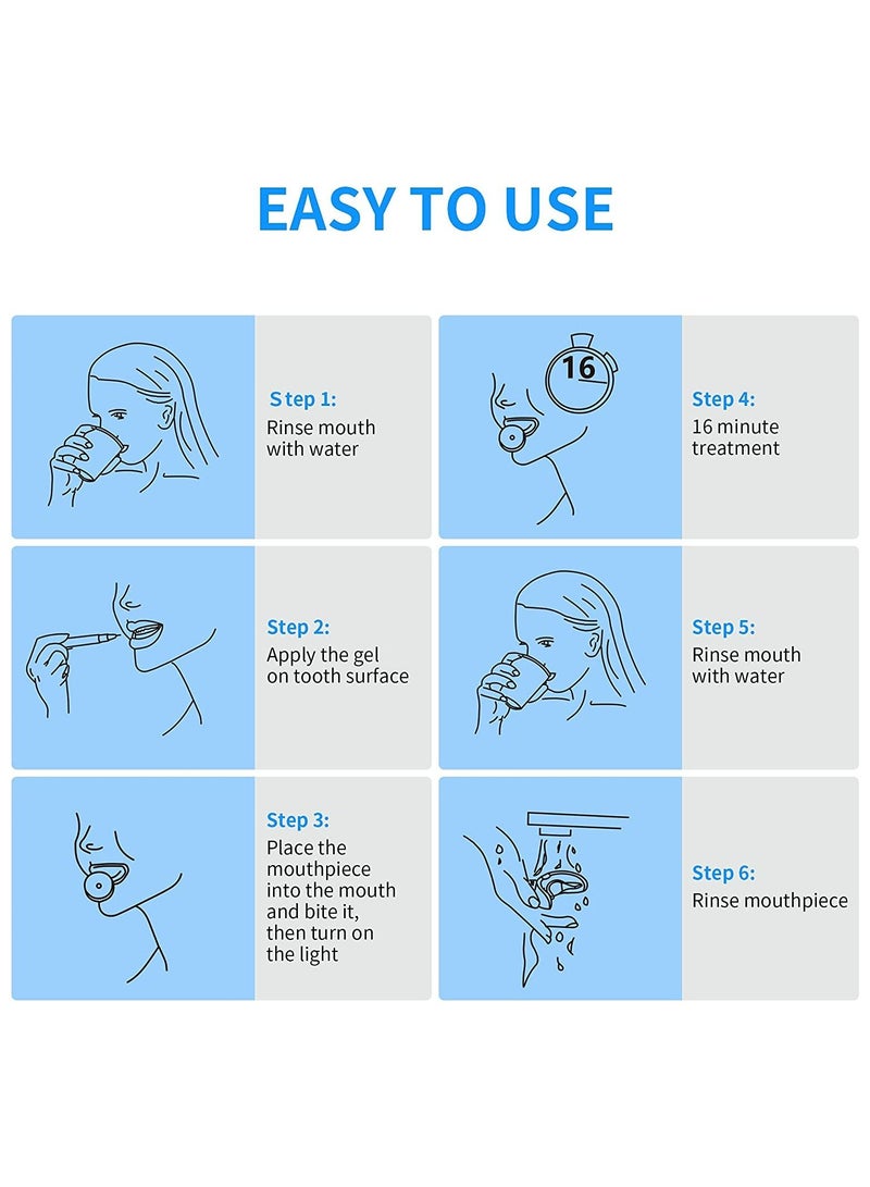 سمايل كيت طقم تبييض الأسنان اللاسلكي المنزلي 16 نقطة LED Blue Light Accelerator تبييض وإزالة البقع أبيض - Image 2