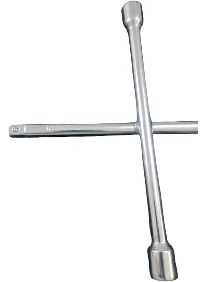 Universal 4-Way Heavy-Duty Steel Cross Wheel Wrench for Automotive Tire Repair and Maintenance - Image 2