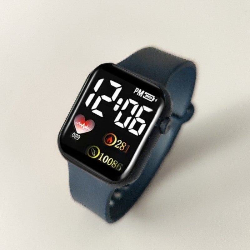 New LED Square Watch Fashion Simple Cute Bracelet Dark blue