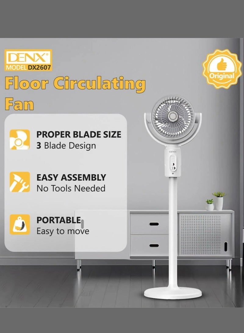 Denx Portable Oscillating Fan with Remote Control, Timer, Light Mist, 5 Speeds, Foldable Rechargeable Fan, Small Floor Fan for Desk, Pedestal Fan for Personal Use in Bedroom, Office, Camping, Travel - Image 3