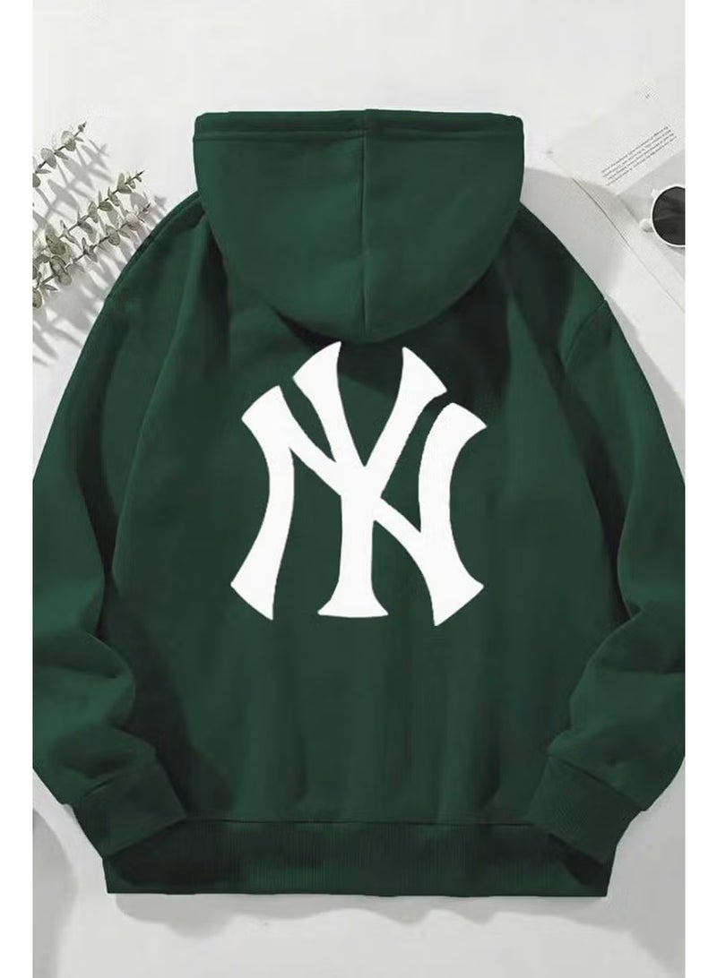 New York Yankees Front Back Ny Printed Hooded Sweatshirt - Image 1
