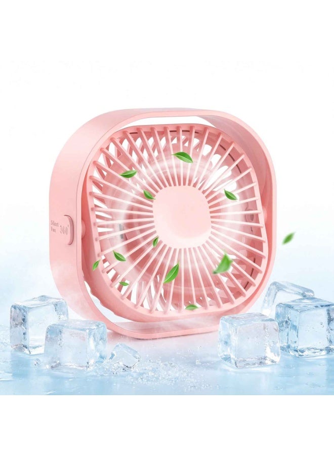 4 Inch Small USB Desk Fan, Summer Cooling Fan,3-Speed Portable & 360°Rotatable Mini Cooling Fan, USB-Powered Desktop Fan for Home Office Bedroom Dorm Indoor Outdoor,Summer Gift - Image 1