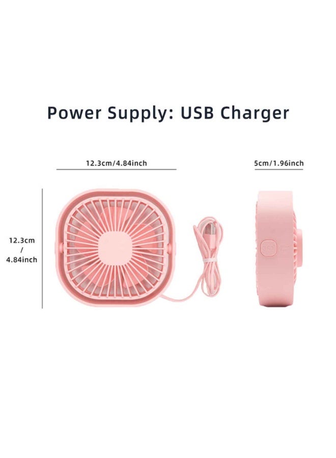 4 Inch Small USB Desk Fan, Summer Cooling Fan,3-Speed Portable & 360°Rotatable Mini Cooling Fan, USB-Powered Desktop Fan for Home Office Bedroom Dorm Indoor Outdoor,Summer Gift - Image 2