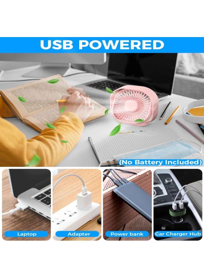 4 Inch Small USB Desk Fan, Summer Cooling Fan,3-Speed Portable & 360°Rotatable Mini Cooling Fan, USB-Powered Desktop Fan for Home Office Bedroom Dorm Indoor Outdoor,Summer Gift - Image 5