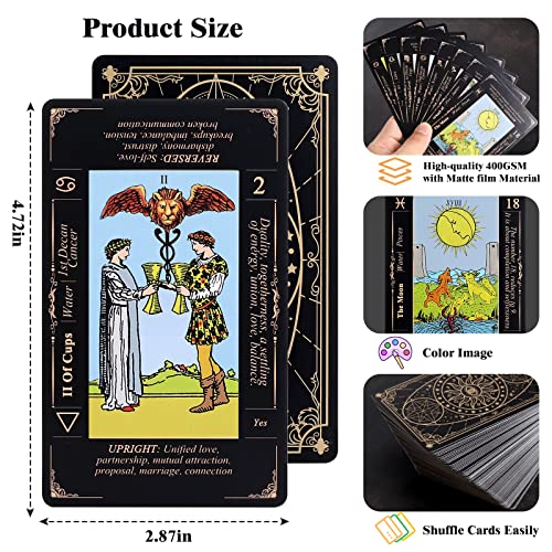 Fofeadm Tarot Cards with Guide Book & Linen Carry Bag, 78 Classic Original Tarot Cards Deck Fortune Telling Game with Meanings on Them for Beginners to Expert - Image 4