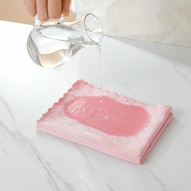 Special Fish Scale Cleaning Cloth For Glass Cleaning, Household Cleaning Cloth, Kitchen Oil-Removing Seamless Absorbent Towel - Image 3