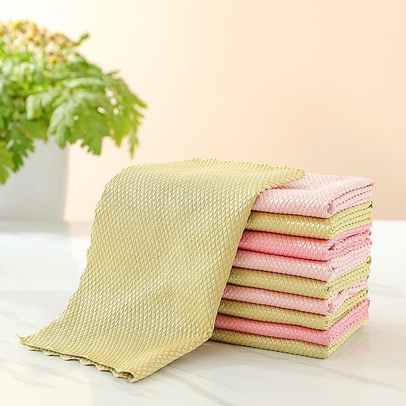 Special Fish Scale Cleaning Cloth For Glass Cleaning, Household Cleaning Cloth, Kitchen Oil-Removing Seamless Absorbent Towel - Image 4