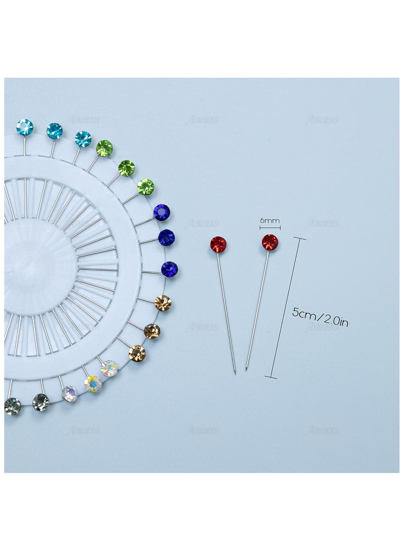 Sky Shine 30PCS Crystal Hijab Pins – Snag-Free Straight Scarf Pins & Brooch Set for Women – Elegant Headwear & Wedding Accessories - Image 2