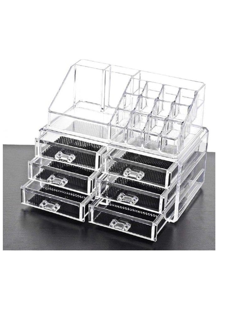 Generic - Acrylic Makeup Organizer and Jewelry Box with Drawers, Clear - Image 1