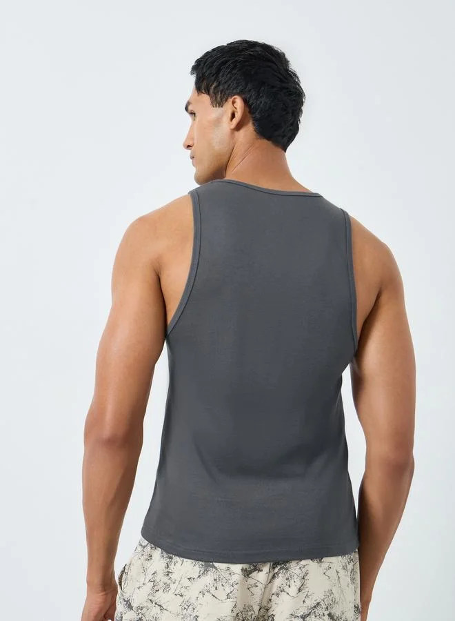Styli  Pack of 2 - Men Cotton Ribbed Vest for Men | Best Price UAE