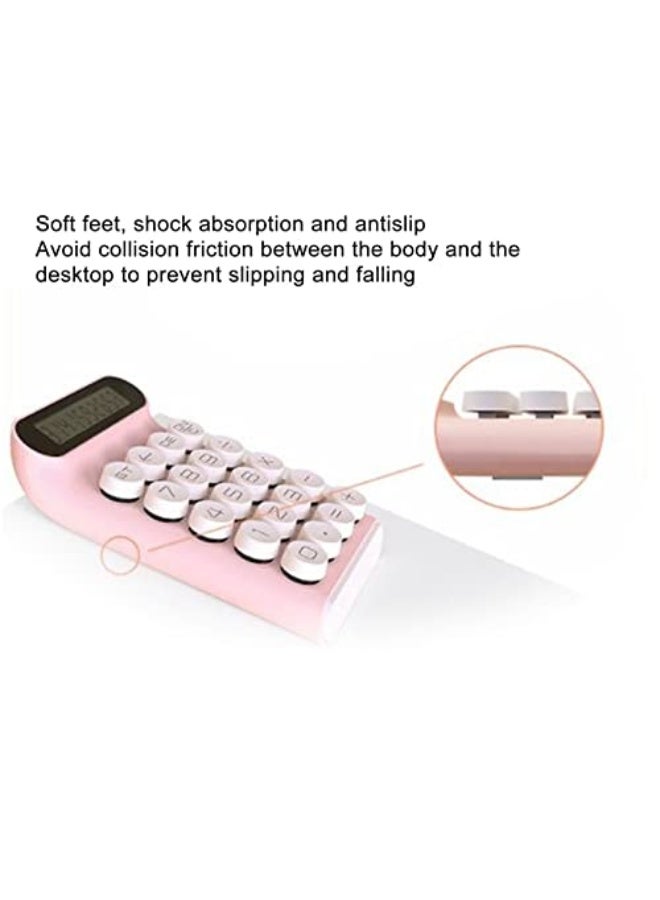 Generic Generic Calculator, Blue Switch 20 Keys Detachable Retro Mechanical Calculator 10 Digit LCD Display for Business (Pink) - Image 2