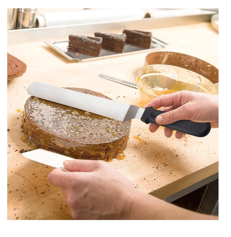 HPK Icing Spatula Perfect Palette Knife for Baking or Frosting 3Pack Stainless Steel Cake Server Silver Pack of 3 - Image 4