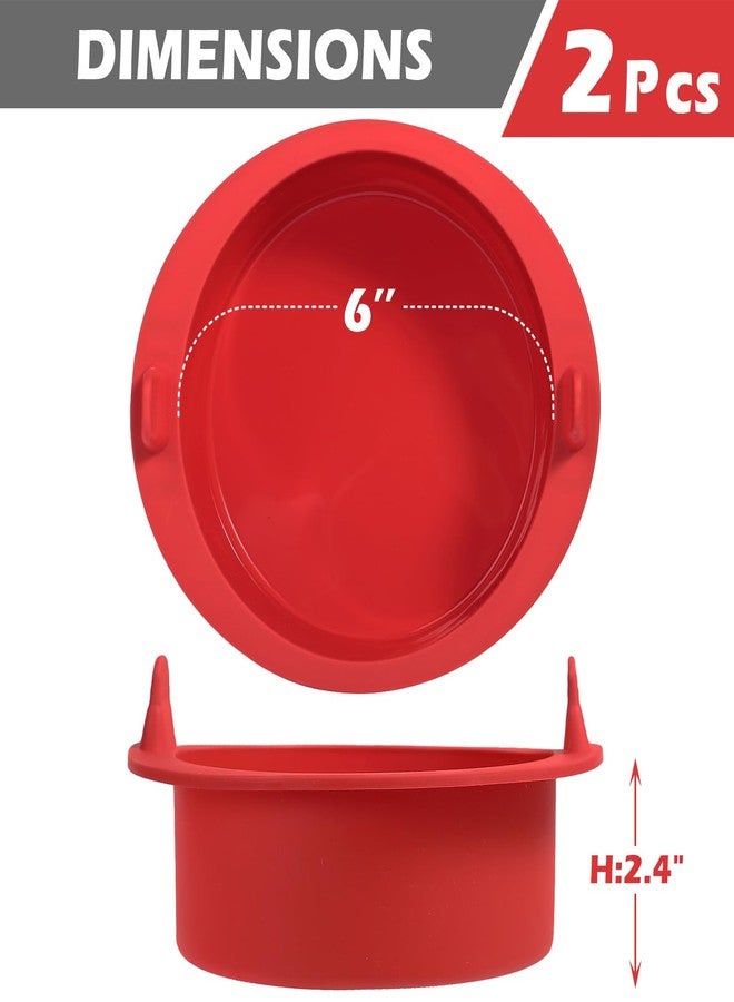 Webake 6 Inch Air Fryer Round Cake Pans for Baking, Nonstick Silicone Air Fryer Baking Pan Wih Handle, BPA Free Set of 2 - Image 5