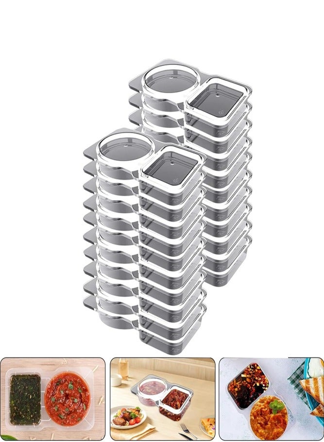 BELLSBERRY 20 قطعة حاويات طعام مزدوجة المقصورة مع أغطية آمنة - Image 1