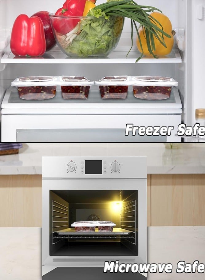 BELLSBERRY 20 قطعة حاويات طعام مزدوجة المقصورة مع أغطية آمنة - Image 4