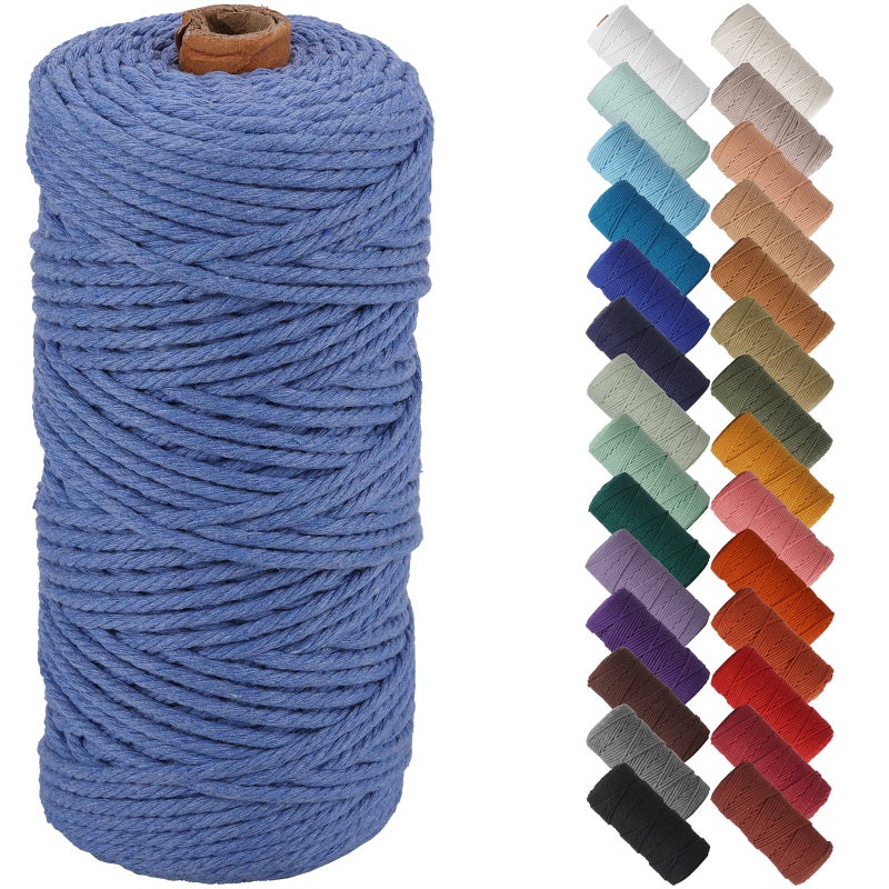 NOANTA Ocean Macrame Cord 3mm x 109yards Colored Macrame Rope Cotton Rope Macrame Yarn Colorful Cotton Craft Cord for Wall Hanging Plant Hangers Crafts Knitting - Image 3
