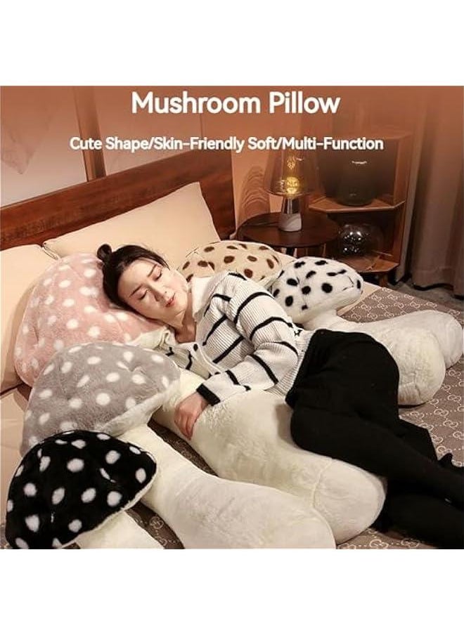 Mushroom Body Pillow, Mushroom Shaped Stuffed Long Pillow - Mushroom Plush Body Pillow - Birthday Gifts Choice Car Sofa Home Decoration (Black,Medium)  - Image 2