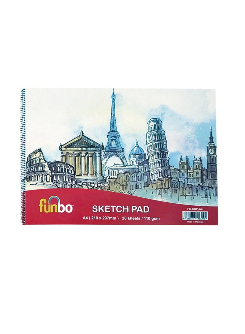 Funbo لوحة رسم بحجم A4 مع مجموعة ألوان مائية - Image 3