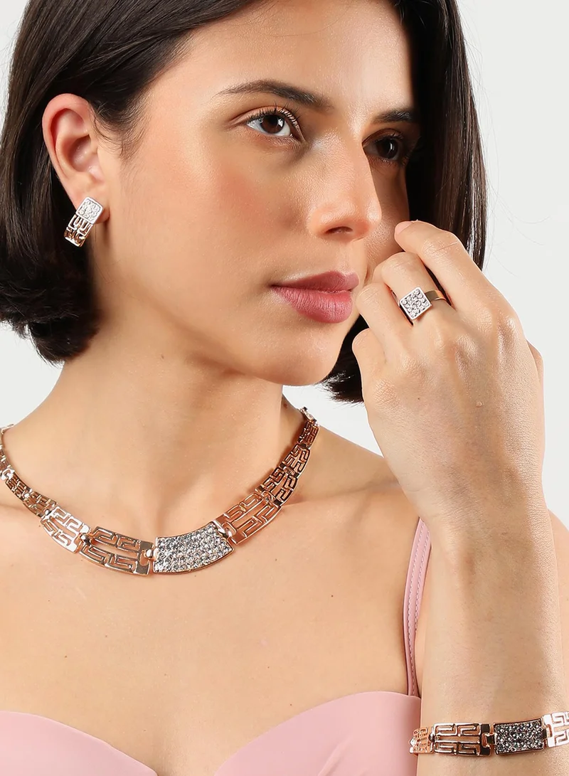 سوهي مجموعة مجوهرات مصممة مطلية بالذهب