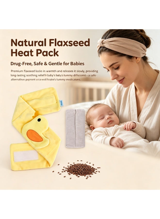 HPMY Baby Colic & Gas Relief Tummy Wrap, Heated Swaddling Belt for Newborns, Natural Warm Belly Band for Colic, Gas & Tummy Discomfort - Yellow - Image 4