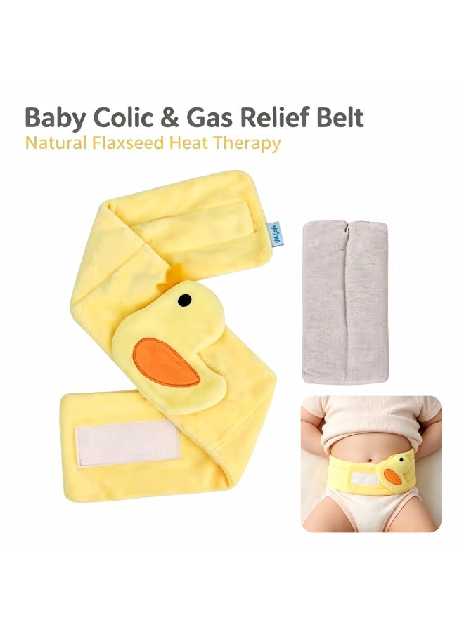 HPMY Baby Colic & Gas Relief Tummy Wrap, Heated Swaddling Belt for Newborns, Natural Warm Belly Band for Colic, Gas & Tummy Discomfort - Yellow - Image 1