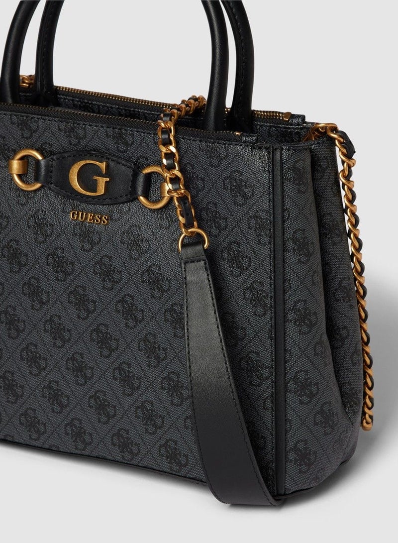 Guess Women's Dark Grey Logo Handbag - Image 4