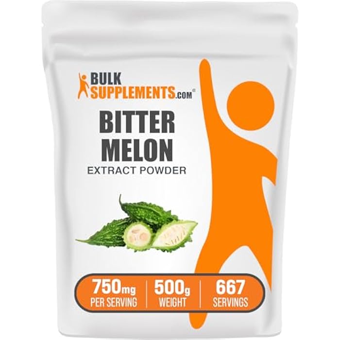 BulkSupplements.com Bitter Melon Extract Powder - Bitter Melon Supplement, Bitter Gourd Extract - Herbal Supplement, Gluten Free, 750mg per Serving, 500g (1.1 lbs) (Pack of 1) - Image 1