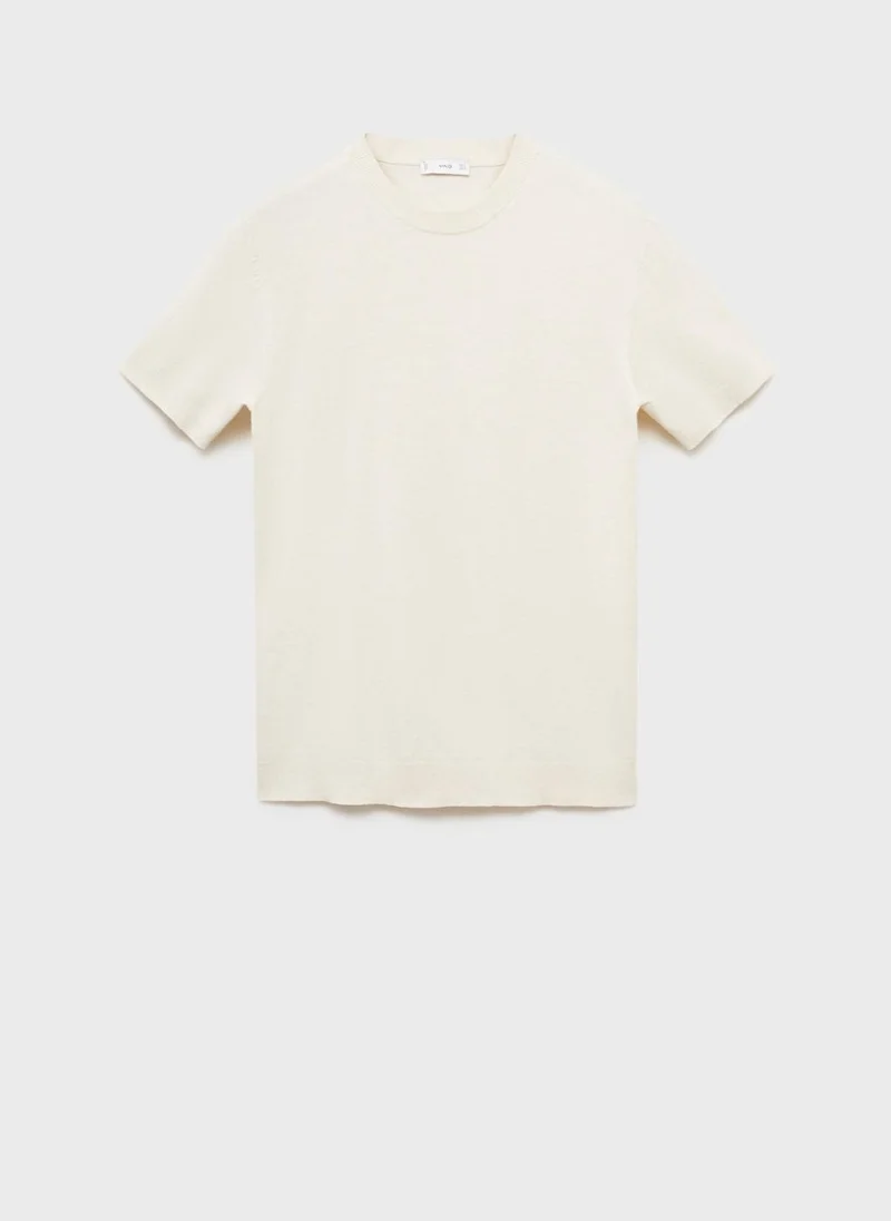 Mango Man Cotton Fine-Knit T-Shirt