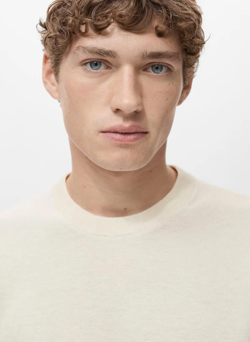 Mango Man Cotton Fine-Knit T-Shirt