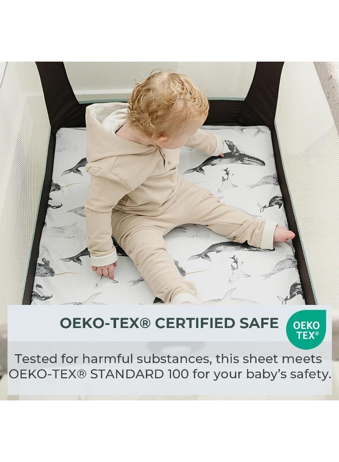 Pobibaby Pobibaby - 2 Pack Premium Pack N Play Sheets Fitted for Standard Pack and Plays and Mini Cribs - Ultra-Soft Jersey - Image 5