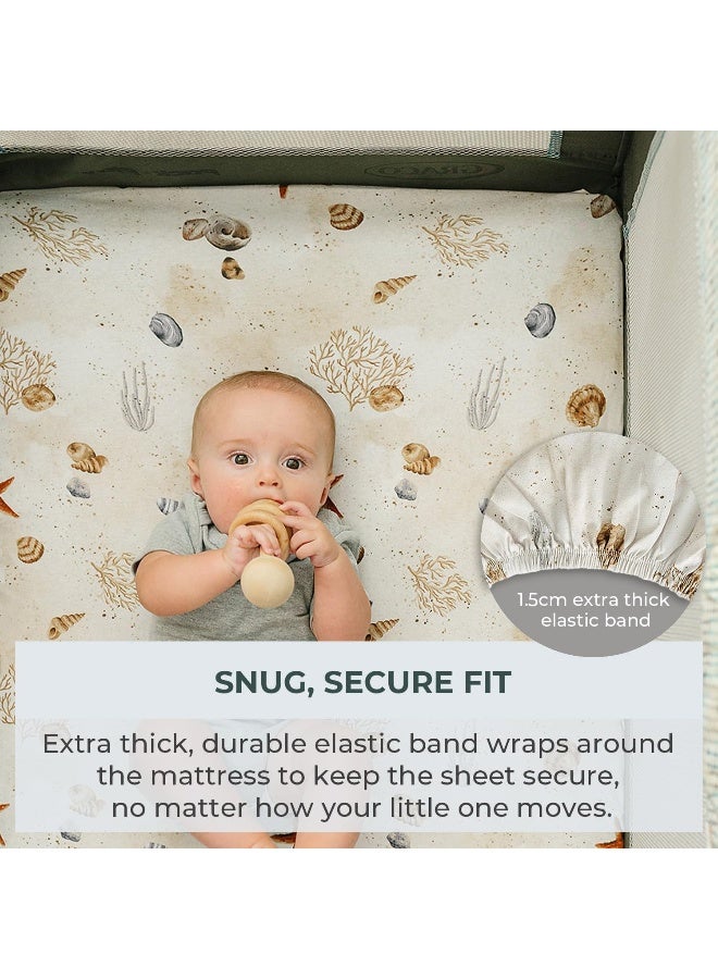 Pobibaby Pobibaby - 2 Pack Premium Pack N Play Sheets Fitted for Standard Pack and Plays and Mini Cribs - Ultra-Soft Jersey - Image 4