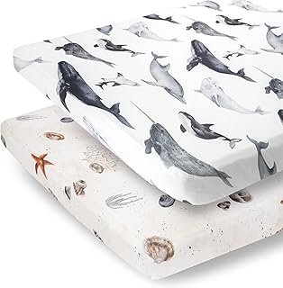 Pobibaby Pobibaby - 2 Pack Premium Pack N Play Sheets Fitted for Standard Pack and Plays and Mini Cribs - Ultra-Soft Jersey - Image 1