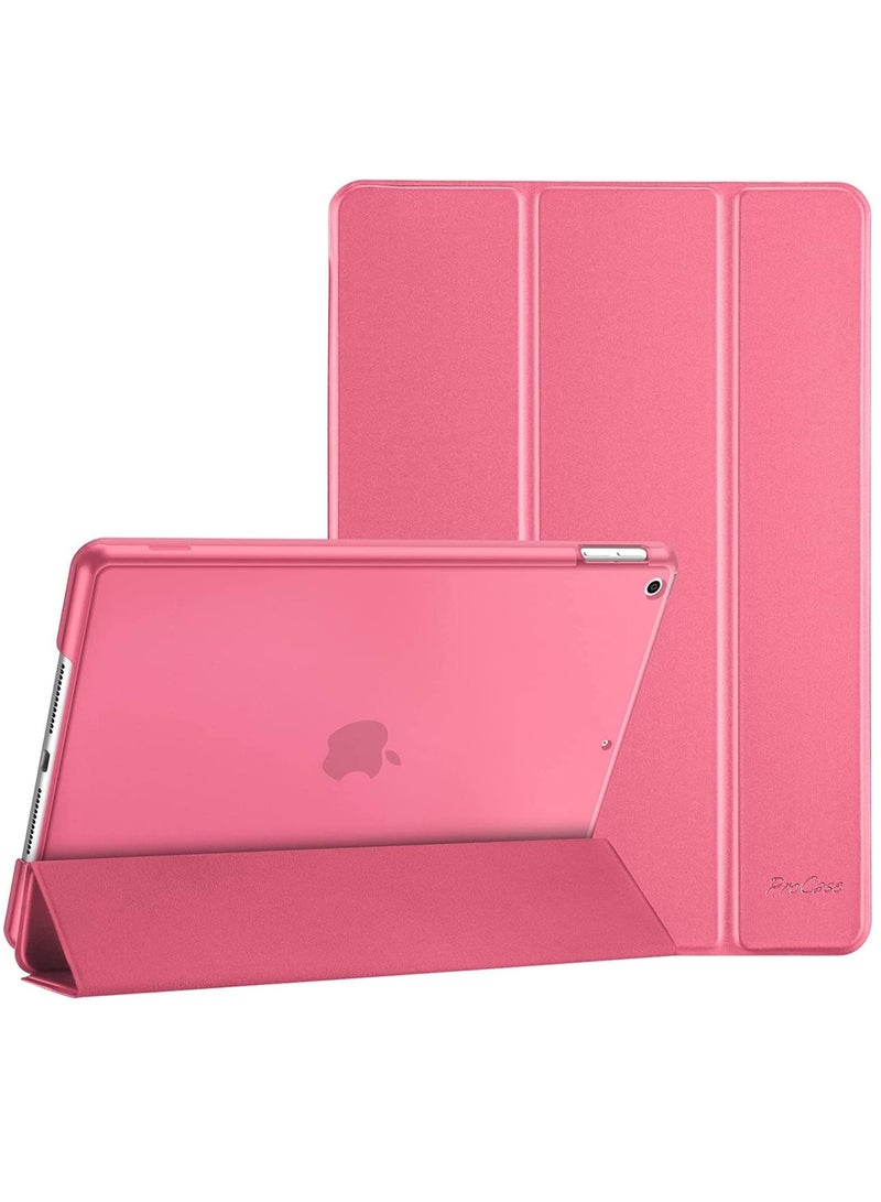 ELTRAZONE iPad 10.2 Case - Slim Stand Hard Back Shell Protective Smart Cover for iPad 9th Generation (2021), 8th Generation (2020), and 7th Generation (2019) - Pink - Image 1
