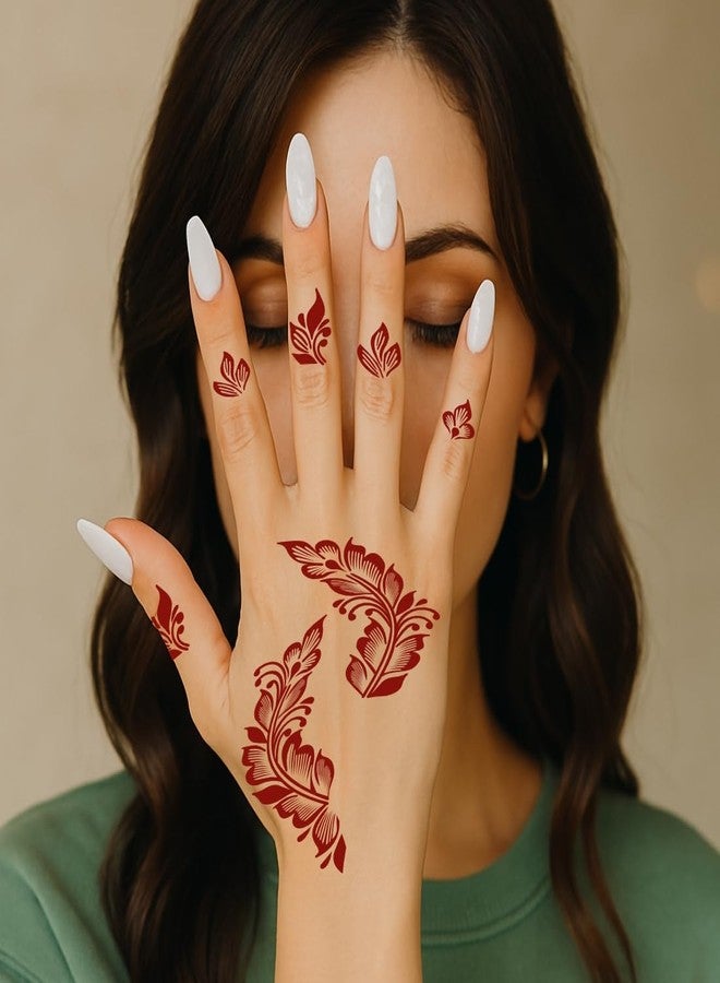 VANVATI Beautiful Henna Festival Ready Mehndi Stencil Sticker One Set For Both Hand | Easy To Apply Stencil Mehndi Sticker Perfect For Weddings, Parties And any Occasion - Image 3