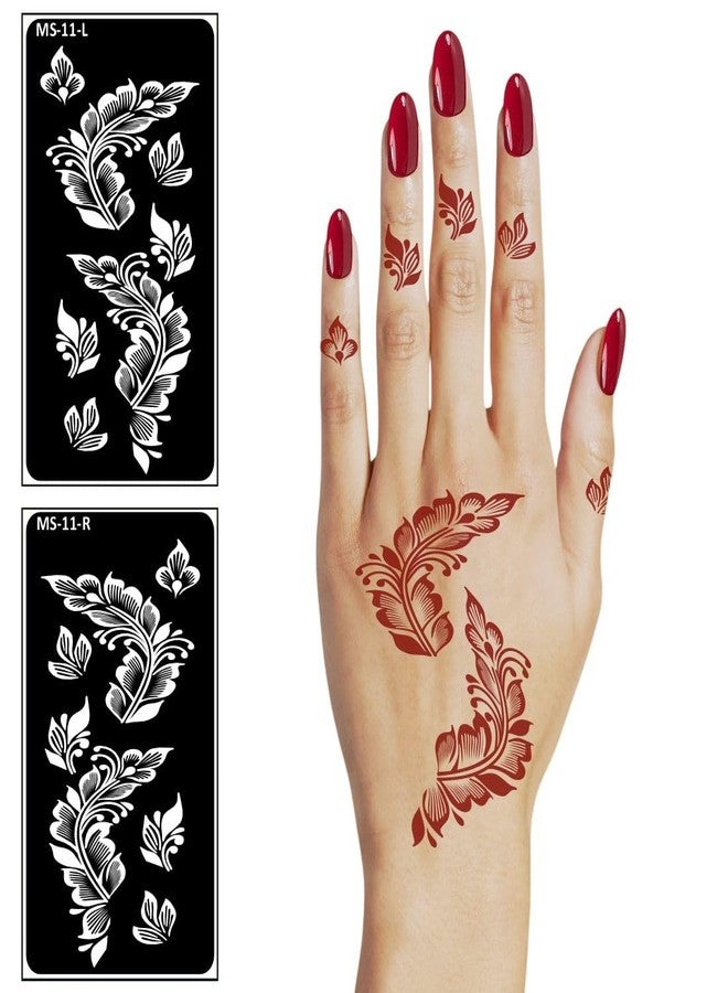 VANVATI Beautiful Henna Festival Ready Mehndi Stencil Sticker One Set For Both Hand | Easy To Apply Stencil Mehndi Sticker Perfect For Weddings, Parties And any Occasion - Image 5