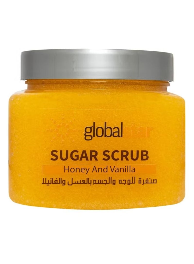 جلوبال ستار صنفرة السكر للوجة والجسم بالعسل والفانيلا 600 جرام - Image 1